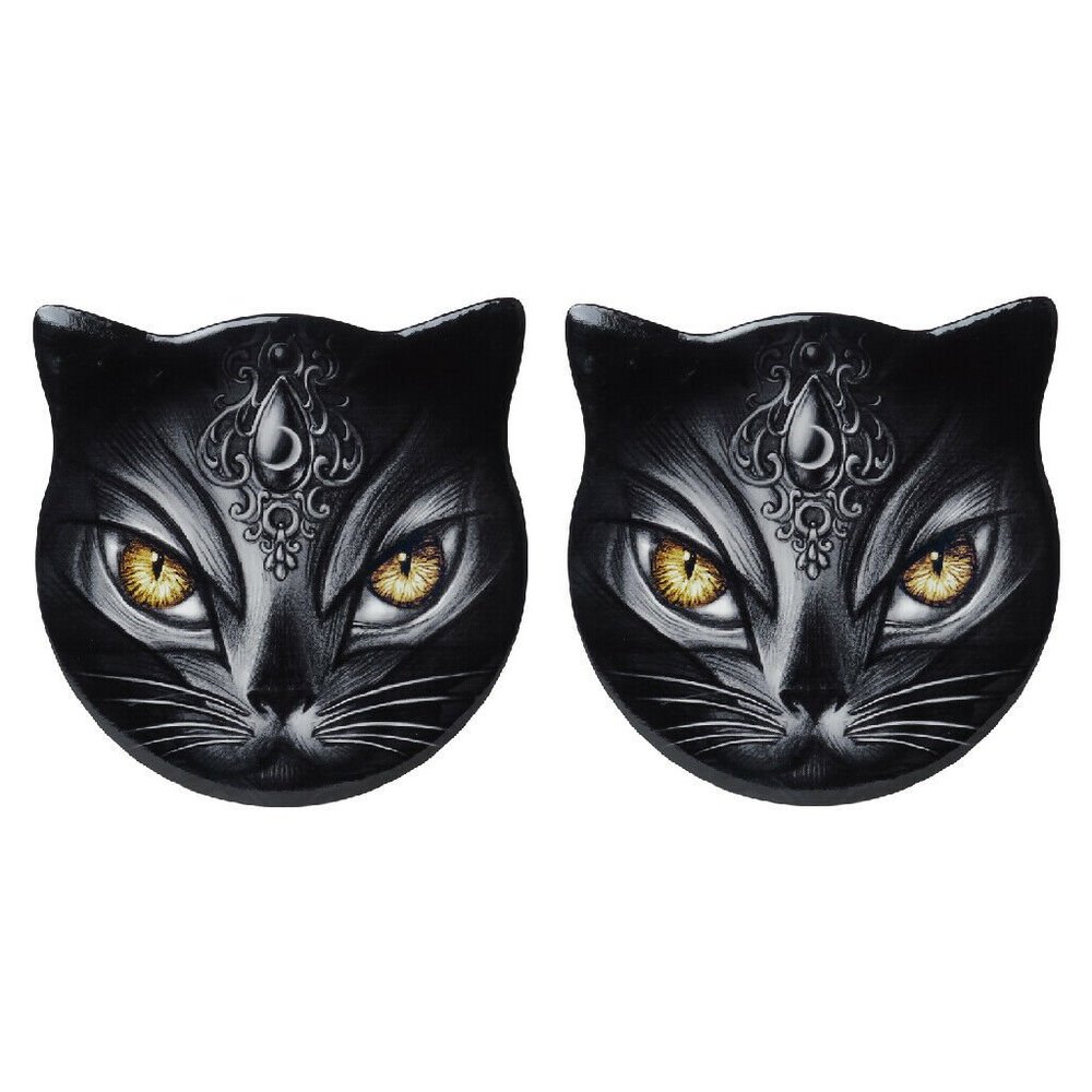 Alchemy Gothic Sacred Cat Ceramic Coasters PAIR